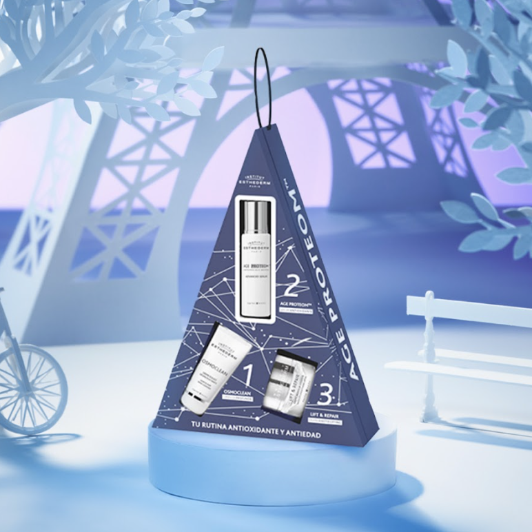 Cofre de Navidad Lift & Repair con cuatro productos de efecto lifting inmediato y duradero. 